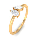 Certified Moissanite Toi Et Moi Promise Ring D-VS1 - Sparkanite Jewels