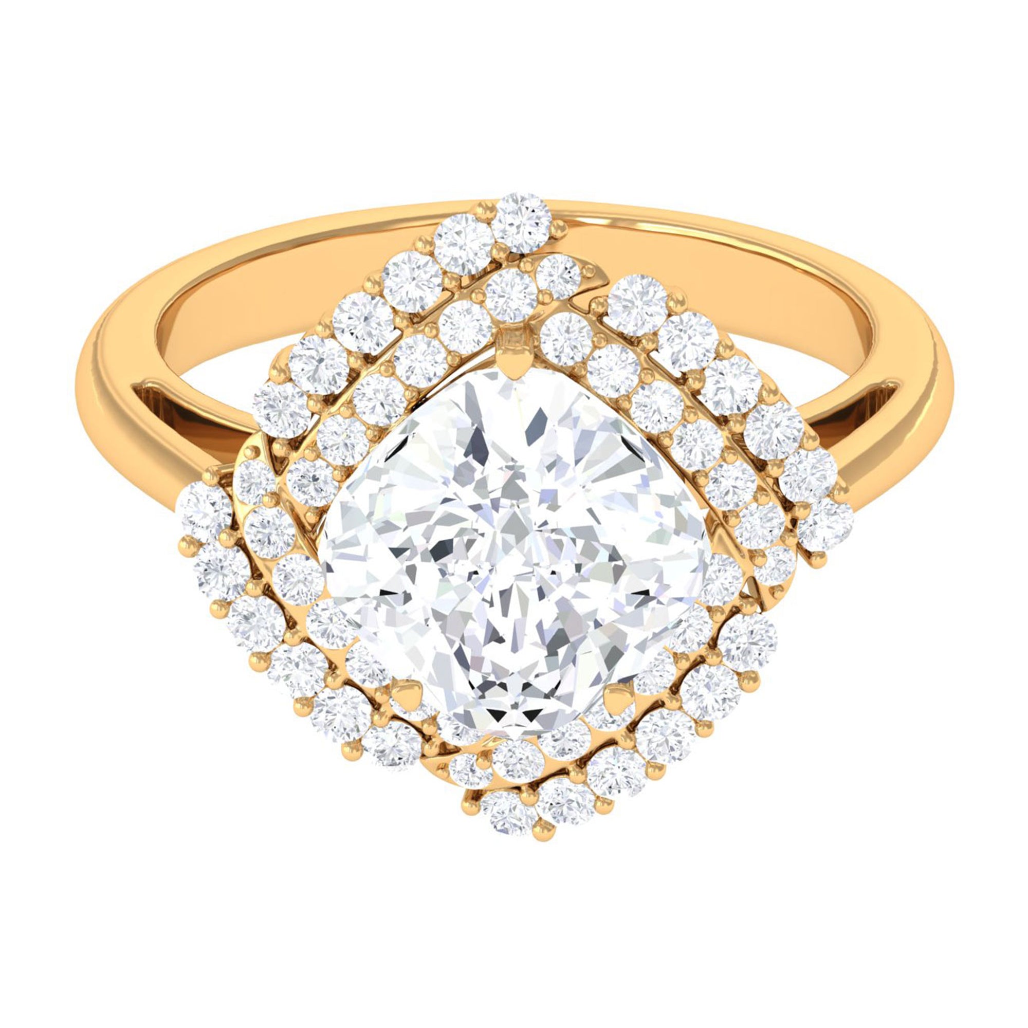 Cushion Cut Moissanite Statement Engagement Ring D-VS1 8 MM - Sparkanite Jewels