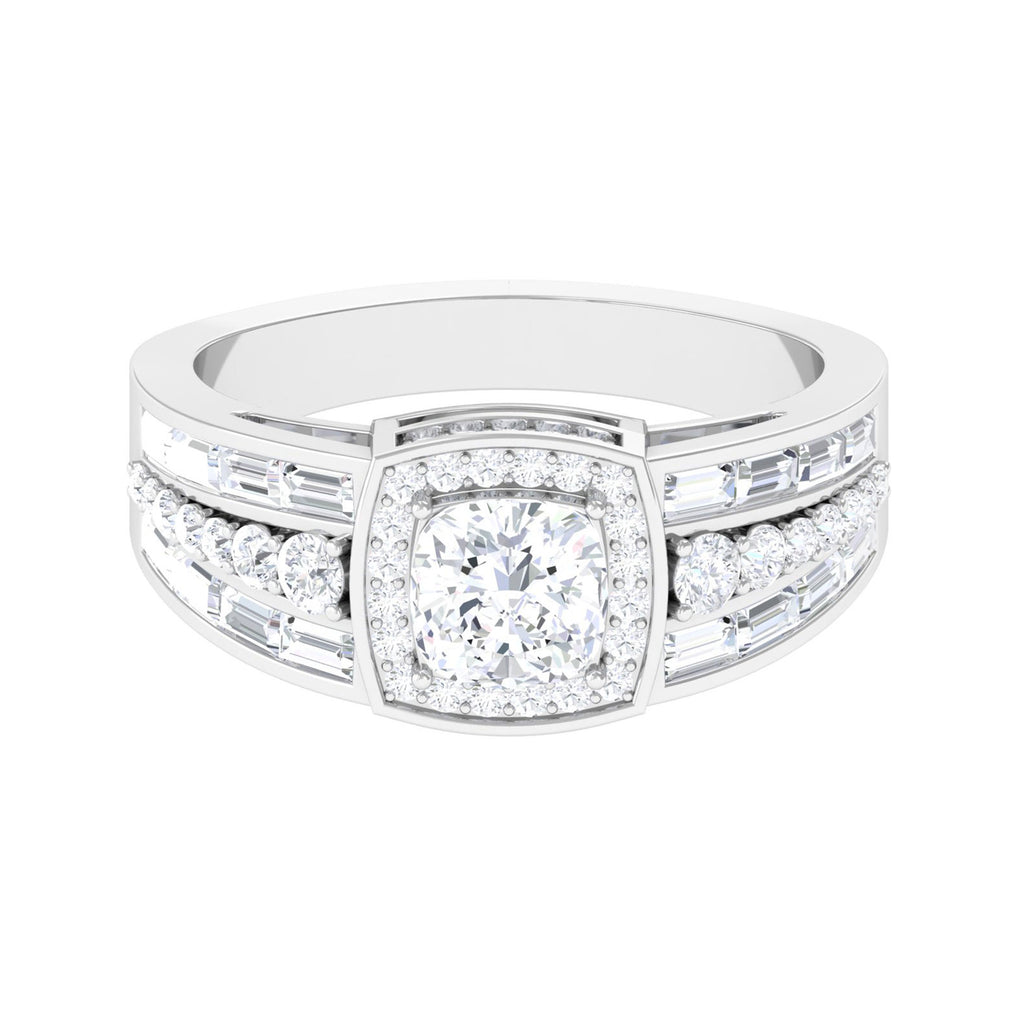 Vintage Inspired Certified Moissanite Engagement Ring D-VS1 - Sparkanite Jewels
