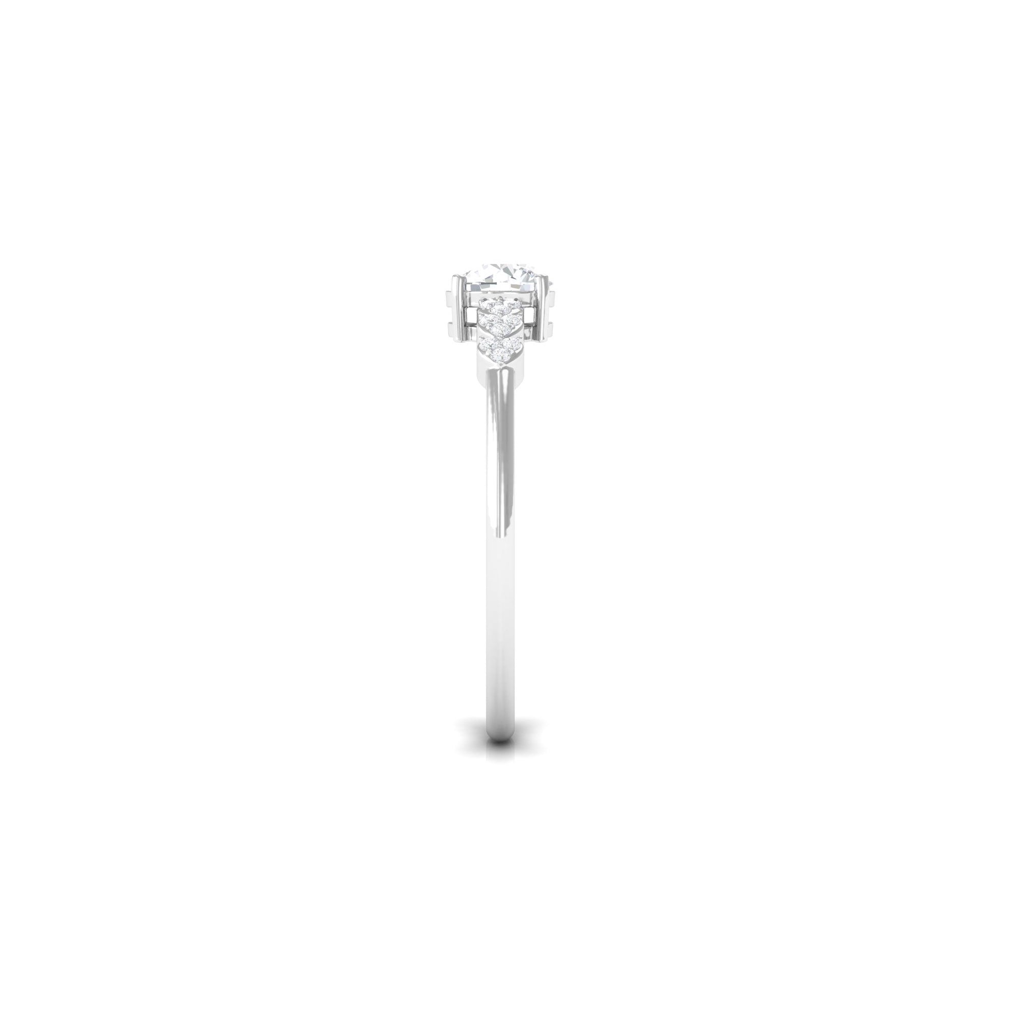 Certified Moissanite Solitaire Promise Ring D-VS1 5 MM - Sparkanite Jewels