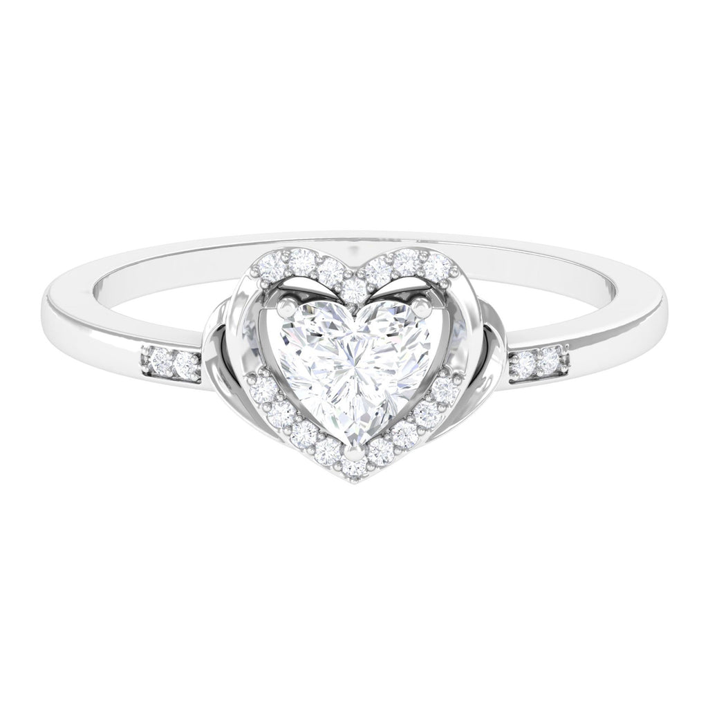 Heart Shape Moissanite Promise Ring D-VS1 5 MM - Sparkanite Jewels