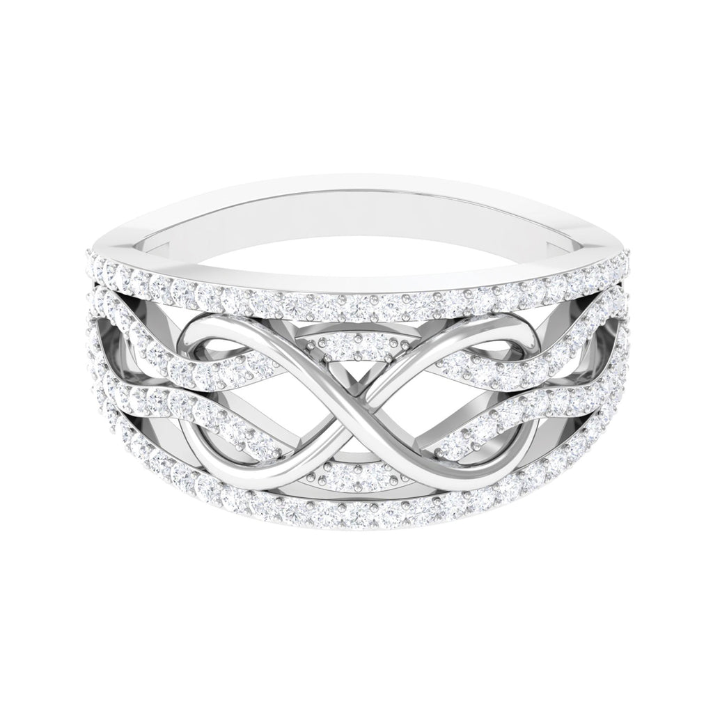 Moissanite Designer Infinity Anniversary Band Ring D-VS1 - Sparkanite Jewels