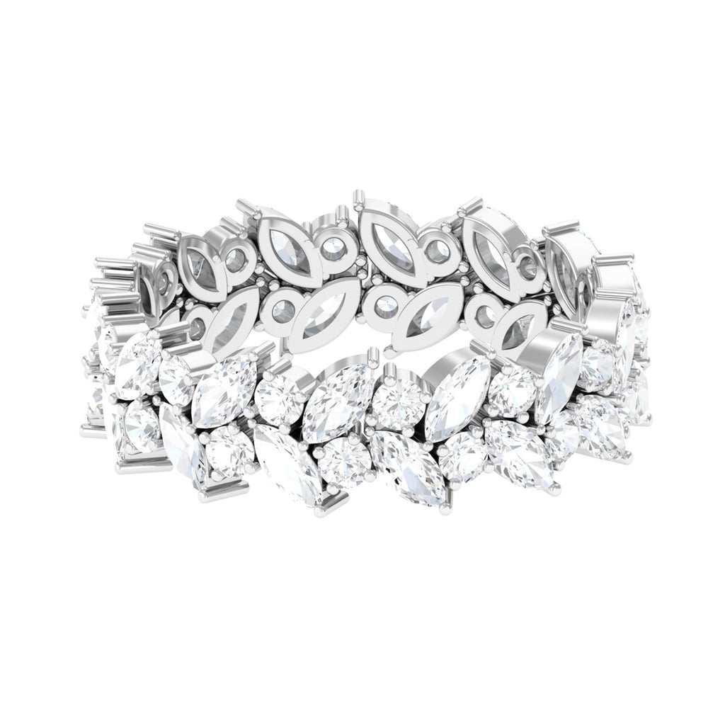 Designer Full Eternity Ring with Certified Moissanite D-VS1 - Sparkanite Jewels