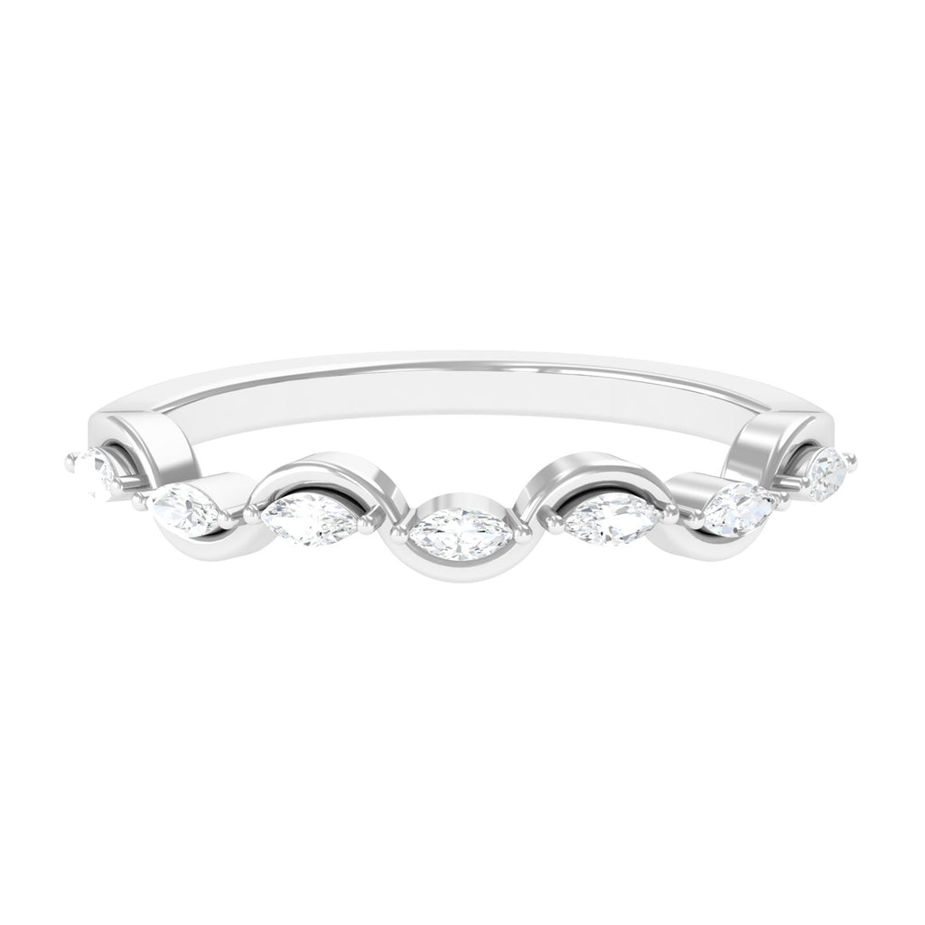 Marquise Moissanite Semi Eternity Stackable Ring D-VS1 - Sparkanite Jewels