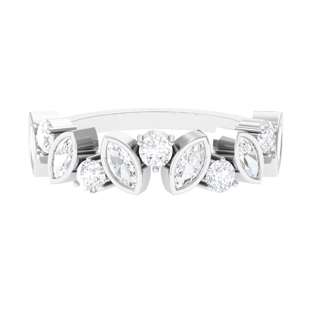 Minimal Moissanite Half Eternity Ring for Women D-VS1 - Sparkanite Jewels