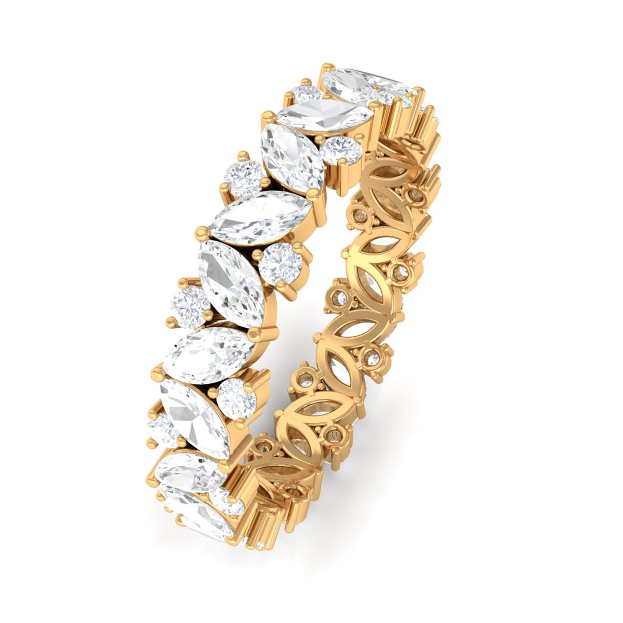 Classic Certified Moissanite Wedding Eternity Ring D-VS1 - Sparkanite Jewels