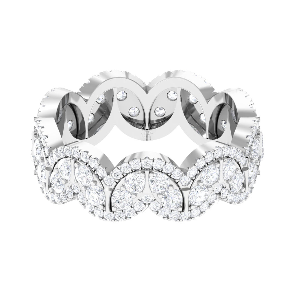 Vintage Inspired Full Eternity Ring with Certified Moissanite D-VS1 - Sparkanite Jewels
