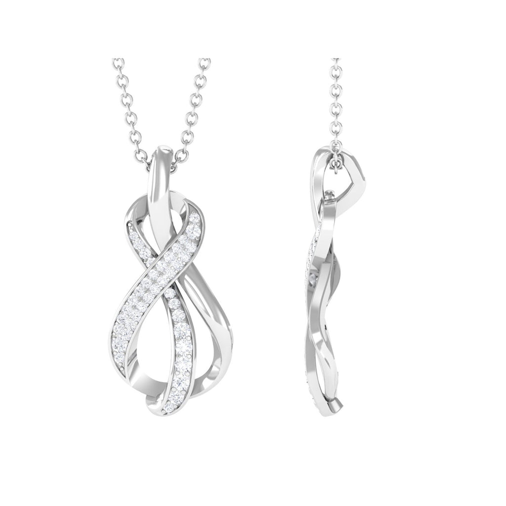 Moissanite Infinity Knot Pendant Necklace D-VS1 - Sparkanite Jewels